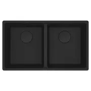 Franke Maris 350/350mm Double Bowl Undermount Sink - Matte Black MRG120-35MB-FPC