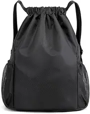 Waterproof Sports Bag with Zip Inner Pocket Hipster Lined Backpack with Adjustable Drawstring