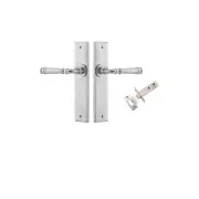 Verona Lever Chamfered Backplate Passage Kit Brushed Chrome