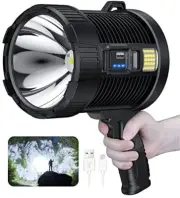 Rechargeable Spotlight 250000 Lumens Led Spot Lights Handheld Large Flashlight S