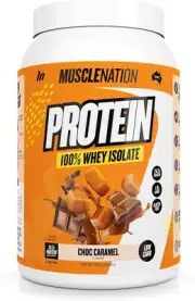 Muscle Nation Choc Caramel Flavour Whey Protein Isolate 990g (30 Serves)