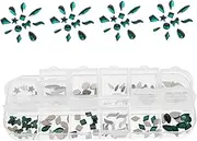 120pcs Nail Drill Nail Art Fake Gems Green Flatback Rhinestones Face Art Jewels Rhinestones Green