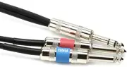 Pro Co IPBQ2Q-20 1/4" TRS Male to Dual 1/4" TS Male Insert Cable - 20'
