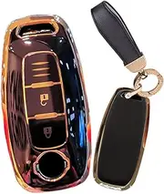 TECART Smart Remote Car Key Case TPU Key Shell Protective fit for Nissan Titan Pathfinder X-Trail Qashqai Armada Patrol Juke Cube Kicks Versa Quest Murano Leaf 3 Buttons Key Fob Holder Cover Black A