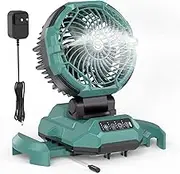 Portable Misting Fan for Outdoors Patios - 30000mAh Rechargeable Battery Powered Camping Fan, 4 Spray Mister with Timer, Fits 10-13" Bucket, 4 Speed, 90° Auto Oscillation for Garden Sports Travel Golf