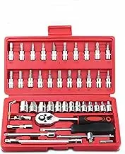 Tasmegol Cordless Slim Ratchet Set vessel Metric Socket Ratchet Wrenches Tool Kit (46 Pcs)