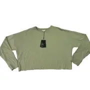 Knix Sweatshirt Womens L Green Pullover Modal Terry Crew Top Good To Go Crew