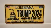 LOUISIANA DON'T TREAD ON ME TRUMP 2024 N.M.B. METAL AUTO TAG PLATE CUSTOM