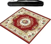 Large Mahjong Mat with Rubber Backing, Anti Slip and Wear-Resistant Tablecloth, Table Mat for Mahjong Paigow Poker Card Games,Flower Color (80 cm/31.49 in)