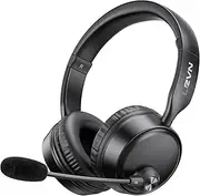 LEVN Bluetooth Headset, Bluetooth Headphones with Microphone (AI Noise Cancelling), 60 Hrs Working Time Dual Connection Wireless Headset with Mic & Mute Button for Work/Phone/Call Center/PC/Laptop