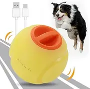 LED Dog Ball Rechargeable, Light Up Dog Ball Toys, Bounce-Activated Durable Fetch Ball, Natural Rubber, Unique Scent, 2.5 inches, for Small & Medium Dogs (Yellow)