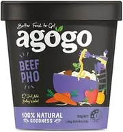 Agogo Beef Pho, 50g - Carton of 6. Instant Pho Meal with Rice Noodles. 100% natural, No MSG, No Artificial Colours or Flavours