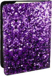[JEJEA] Beautiful Purple Glitter Print Travel Organizer Credit Cards Case Passport BookPassport Holder Cover Wallet forTraveling,, Black, One Size