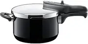 Silit Sicomatic t-Plus Pressure Cooker 4.5 L, Pressure Cooker 22 cm, Silargan Functional Ceramic, Induction, 3 Cooking Levels, One-Handed Control Knob, Black