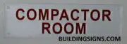 Compactor Room Sign (White, Reflective, Aluminium 10x3)--REF24-1027