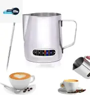 350ML Milk Frothing Pitcher with Decorative Art Pens,Espresso Steaming Pitcher,S
