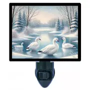 Bird Decorative Photo Night Light, Snow Geese, Winter