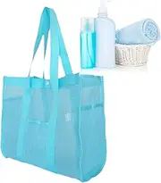 [Generic] Beach Bag | Net Beach Bag - Waterproof Sandproof Large Storage Mesh Pouch, Toy Organizer for Women Swim Family Vacation Camping Cruise Kids Summer