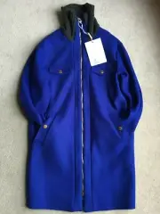 LOVE MOSCHINO Women's Wool Blend Coat Size US- 4 It -40 Blue Italy