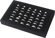 Pangkeep Ring Holder Display Tray Jewelry Organizer Stands for Selling Rings Earrings Show (Black)