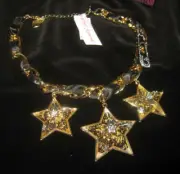 BETSEY JOHNSON CELESTIAL PUNK 3 LARGE STARS AND BLING STATEMENT
