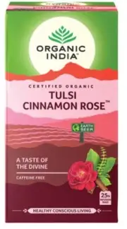 Organic India Tulsi Cinnamon Rose 25 Tea Bags Free Shipping