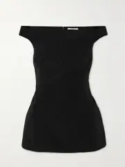 [TIBI] TIBI - Schema Off-the-shoulder Canvas Top - Black - US0 US 0 Black