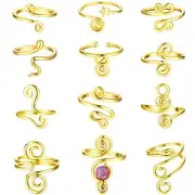 HAIAISO 12PCS Adjustable Toe Rings for Women Gold Silver Open African Toe Rin...