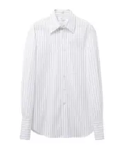 Alexander McQueen Wide Stripe Detatchable Collar Cuffs Shirt SHIRTS INCH17.5,SHIRTS INCH17,SHIRTS INCH15.5 White/Black