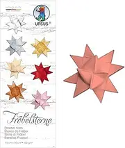 Ursus 3210042 Paper Strips for Froebel Stars Made of Coloured Drawing Paper 130 g/m² 1.5 x 50 cm 80 Strips for Approx. 20 stars, coral, one size