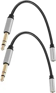 Angoily Universal Audio Extension Cable 6.35mm to 3.5mm for Stage Performances Home Theater