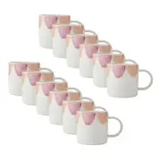 12PK Mikasa Stoneware Coffee Mug Tea/Water Cup Drinkware 380ml Scallop Print