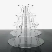 5 Tier Step Round Wedding Acrylic Cupcake Stand Tree Tower Cup Cake Display