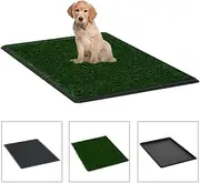 Pet Toilets 2 pcs with Tray & Faux Turf Grass Green 76x51x3 cm - Easy Clean Pet Potty Training Mat, Safe Material for Dogs