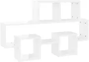 vidaXL Car-Shaped Wall Shelf Bookcase Wall Cabinet Rack Hanging Floating Display Storage Living Room Furniture High Gloss White Engineered Wood