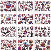 LEIAOLY 12 Pcs Spiderman Temporary Tattoos, Birthday Decorations Party Favors Cute Fake Tattoos Stickers Cartoon Party Decorations for Kids Boys Girls Party Gifts