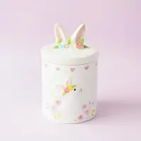 在飛比找ETMall東森購物網優惠-創意可愛北歐ins風兔子密封罐家用陶瓷花儲物罐干果零食收納罐