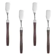 4pcs Painting Palette Knife 6.5" Flat Head Stainless Steel Blade, Red