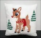 NEW RARE Pottery Barn Kids Rudolph The Red Nose Reindeer Pillow Christmas NWT