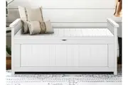 ALFORDSON Outdoor Storage Box Wooden Garden Bench Chest Tool Sheds White L