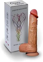 Realistic 9" Dildo | Soft Silicone Penis for G-Spot and Anal Stimulation | Strong Suction Cup Sex Toy for Adult Women and Men