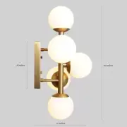 Five Globe Brass Sputnik Wall Lamp Beside Wall Globe Sconce