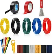 16AWG Super Flexible Silicone Electrical Wire Power Cable Wiring 5 Colors x 13ft Stranded Tinned Copper Wire High and Low Temperature Electrical Tape and Tooling Accessories Included