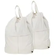 Pack of 2, 100% Breathable Cotton Canvas Laundry Backpack with Drawstring Clo...