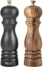 BILL.F Salt and Pepper Grinder Wooden Black Pepper Mill Grinder Salt Wood/Black