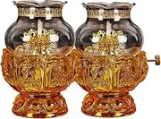 Hurricane Windproof Glass Kerosene Oil Lamp Lotus Zen Buddha Front Light Retro Kerosene Lantern with Adjustment Wick Emergency Illumination Oil Lantern