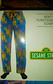 NWT NEW Mens L Sesame Street Pajama lounge pants big bird bert oscar grover