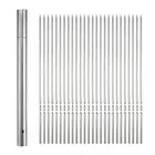 50pcs Kebob Skewers 35cm x 2.8cm Stainless Steel Flat Sticks with Tube Storage