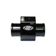 SAAS Water Temp Adapter Rad Hose 28mm Black Aluminium Inline Sender Adaptor