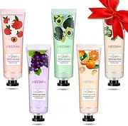 5 Pack Hand Cream for Dry Cracked Hands, Natural Fruit Fragrance Mini Hand Lotion Moisturizing Hand Care Cream, Valentines Day Gifts, Birthday Gifts for Women Girls